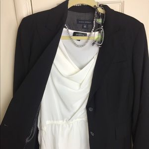 White Draping Dress Blouse